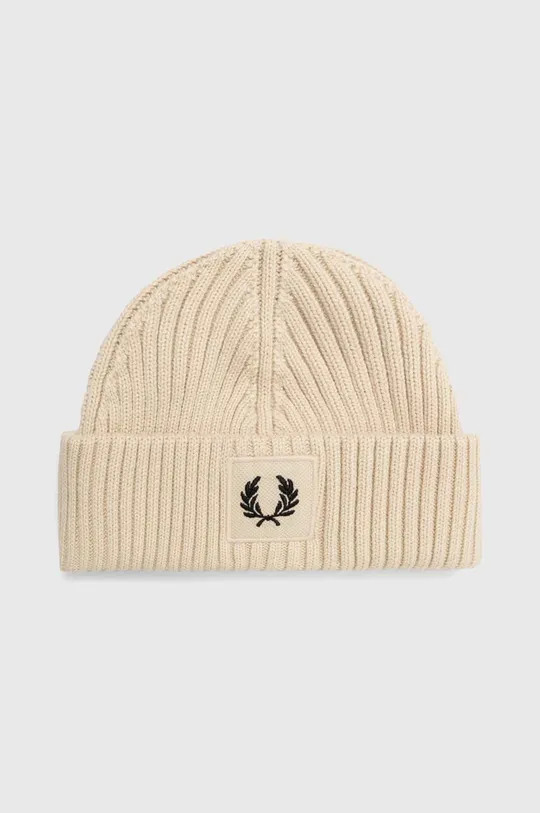 Fred Perry cotton beanie beige