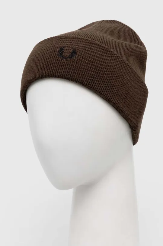 brown Fred Perry wool beanie