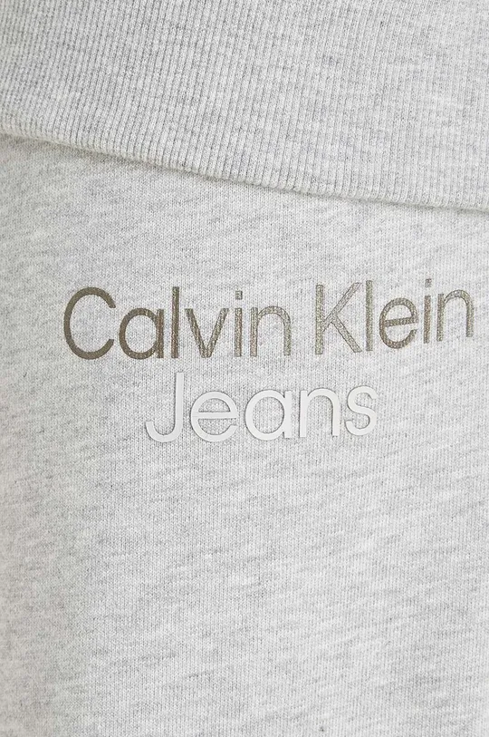 сірий Дитячий бавовняний спортивний костюм Calvin Klein Jeans