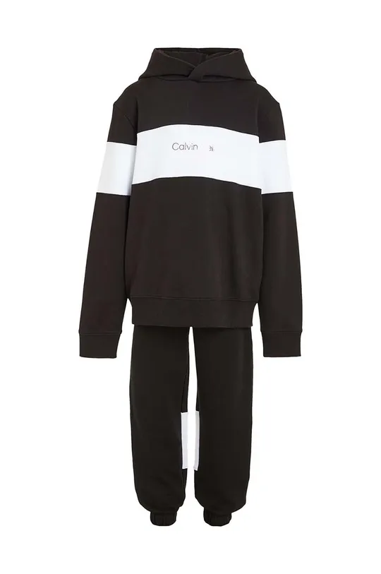 Detská bavlnená tepláková súprava Calvin Klein Jeans čierna