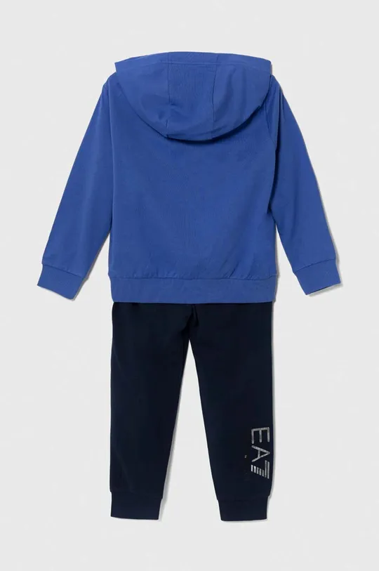 Παιδική βαμβακερή αθλητική φόρμα EA7 Emporio Armani μπλε