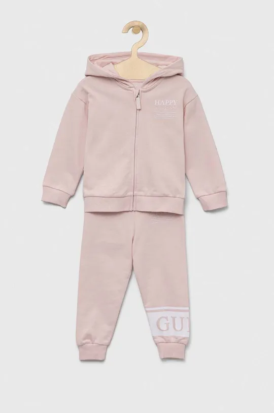 różowy Guess dres bawełniany niemowlęcy Dziewczęcy