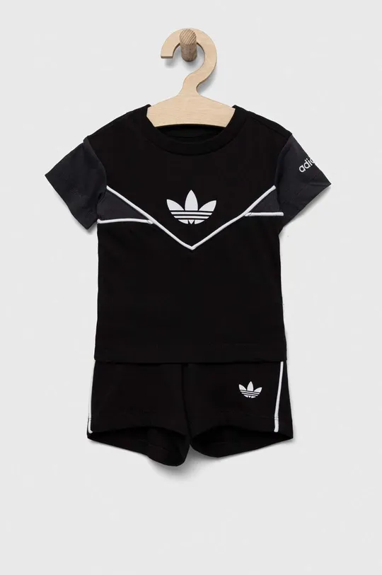 чорний Дитячий бавовняний костюм adidas Originals Дитячий