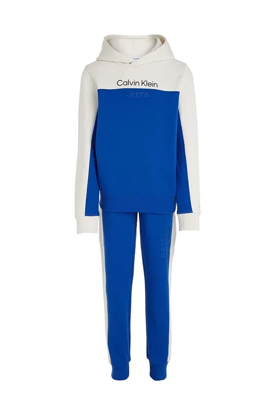 Παιδική βαμβακερή αθλητική φόρμα Calvin Klein Jeans μπλε