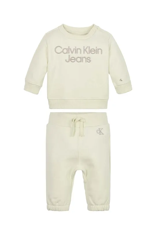 beżowy Calvin Klein Jeans dres niemowlęcy Dziecięcy
