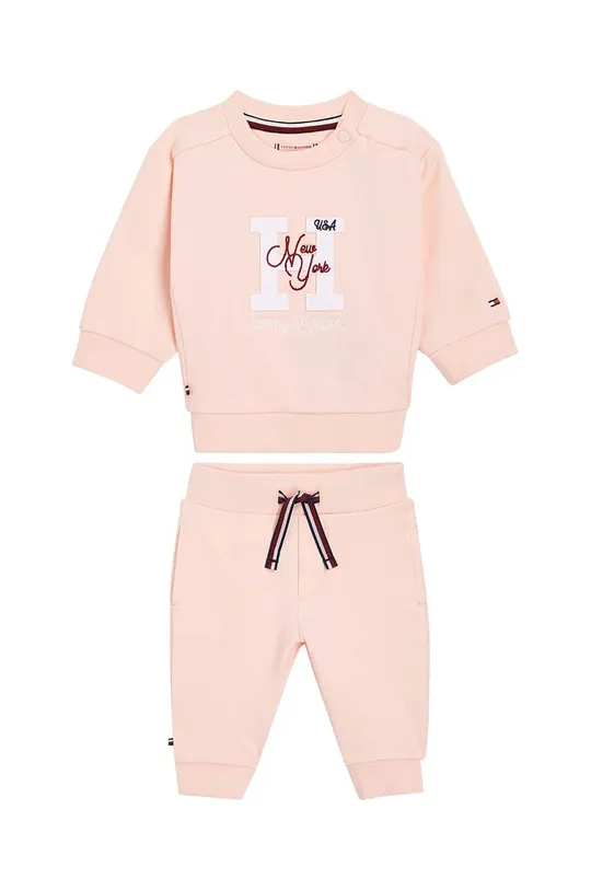 różowy Tommy Hilfiger dres niemowlęcy Dziecięcy