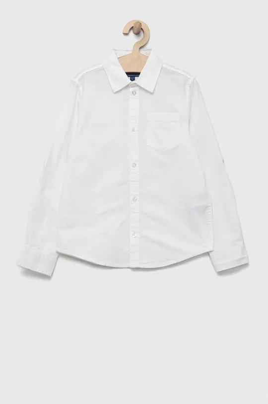 белый Детская хлопковая рубашка Guess Для мальчиков