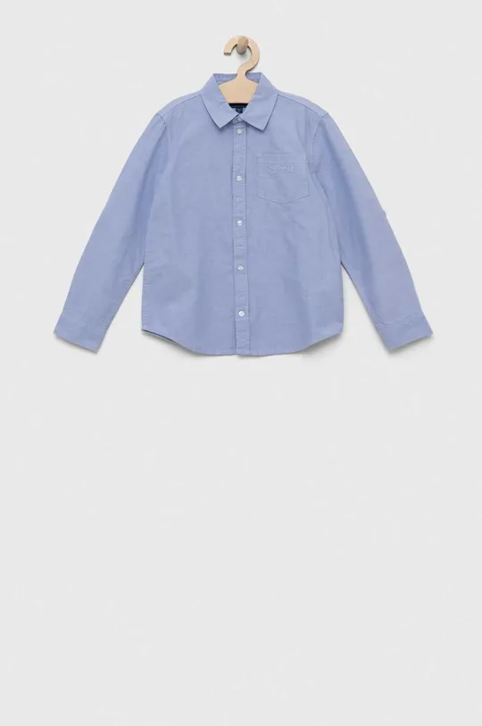 modra Otroška bombažna srajca Guess Fantovski