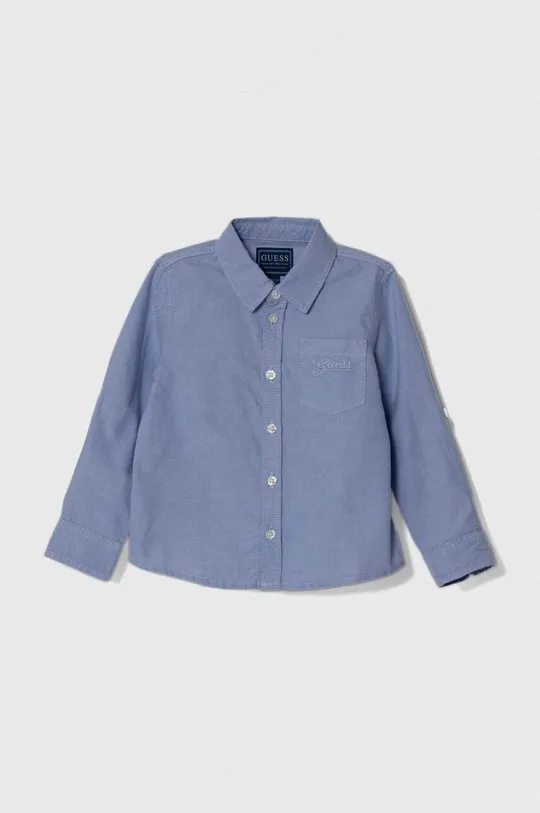 μπλε Παιδικό βαμβακερό πουκάμισο Guess Για αγόρια