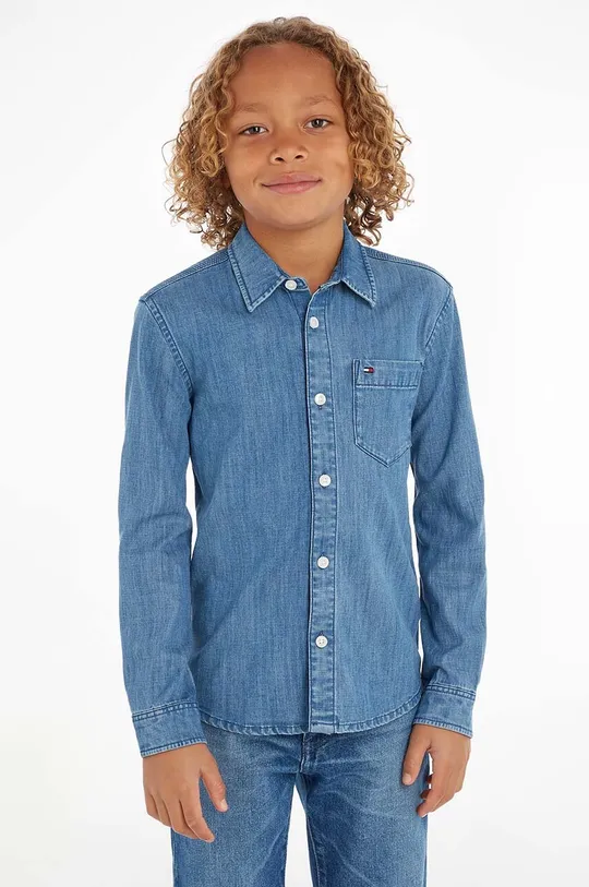 niebieski Tommy Hilfiger koszula dziecięca Chłopięcy