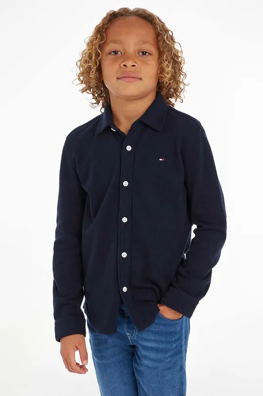 σκούρο μπλε Παιδικό βαμβακερό πουκάμισο Tommy Hilfiger Για αγόρια
