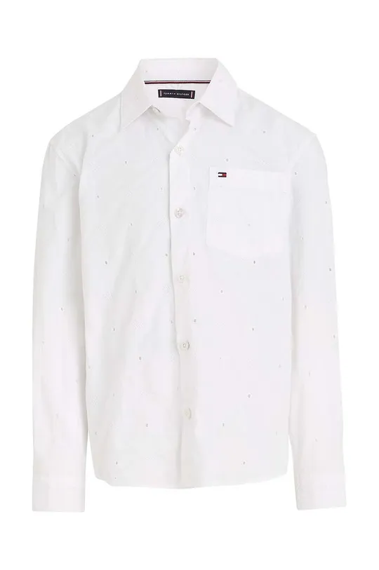 Otroška bombažna srajca Tommy Hilfiger bela