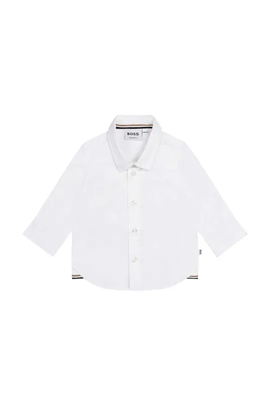 λευκό Μωρό βαμβακερό πουκάμισο BOSS Για αγόρια