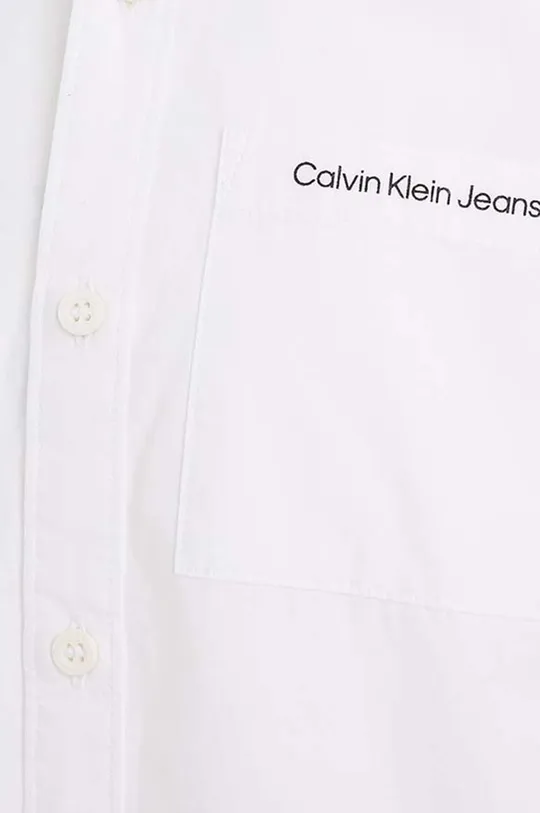 λευκό Βαμβακερό πουκάμισο Calvin Klein Jeans