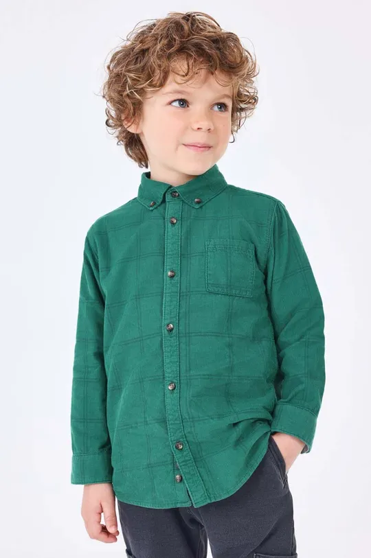 зелёный Детская хлопковая рубашка Mayoral Для мальчиков