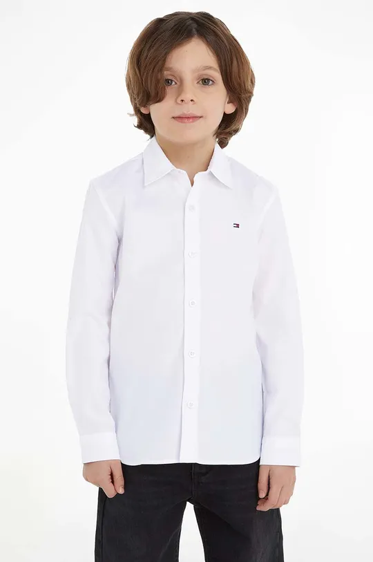 белый Хлопковая рубашка Tommy Hilfiger Для мальчиков