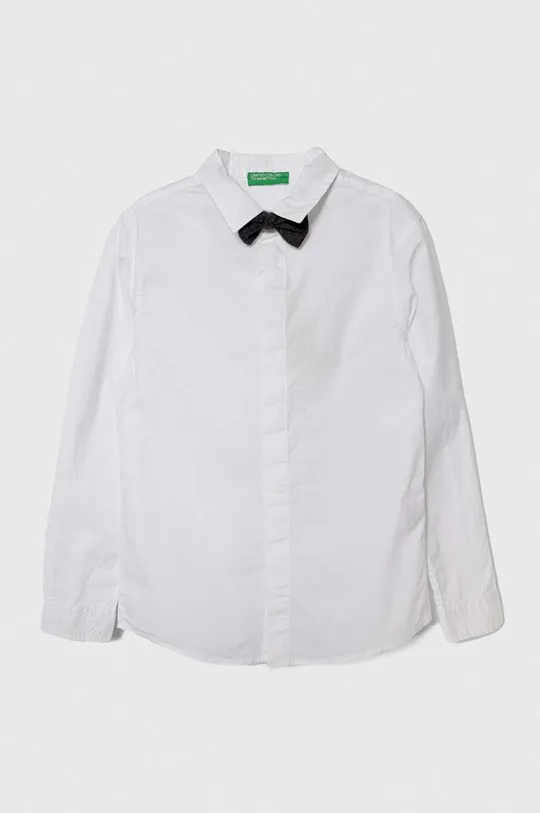 biały United Colors of Benetton koszula bawełniana dziecięca Chłopięcy