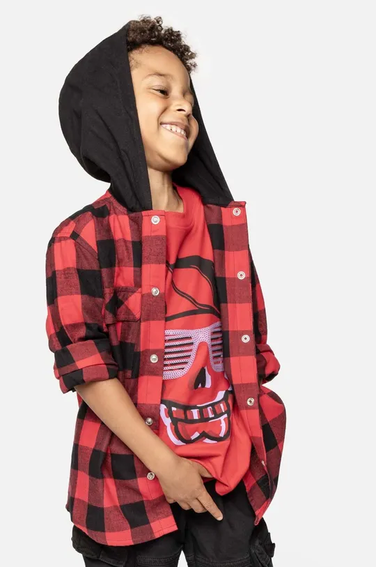 κόκκινο Παιδικό βαμβακερό πουκάμισο Coccodrillo Για αγόρια