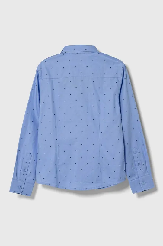 Παιδικό βαμβακερό πουκάμισο Emporio Armani μπλε