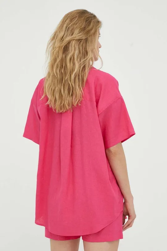rosa Résumé camicia di lino