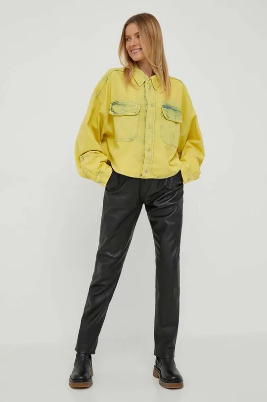 Τζιν πουκάμισο Calvin Klein Jeans κίτρινο