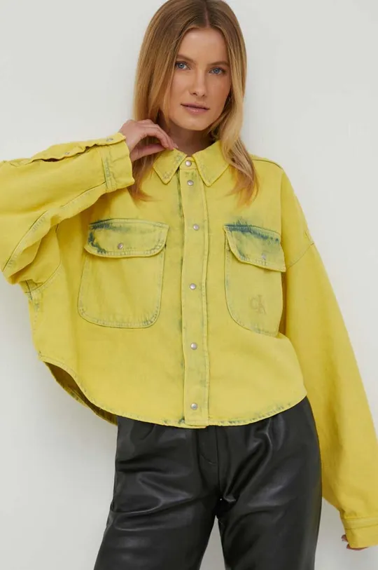 κίτρινο Τζιν πουκάμισο Calvin Klein Jeans