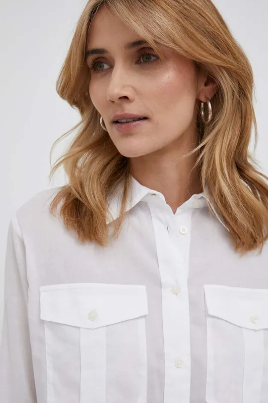bela Bombažna srajca Lauren Ralph Lauren