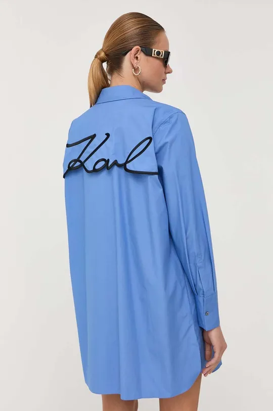 μπλε Βαμβακερό πουκάμισο Karl Lagerfeld Γυναικεία