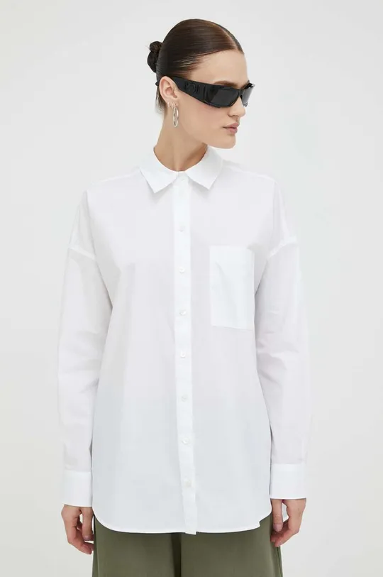 Βαμβακερό πουκάμισο Drykorn λευκό
