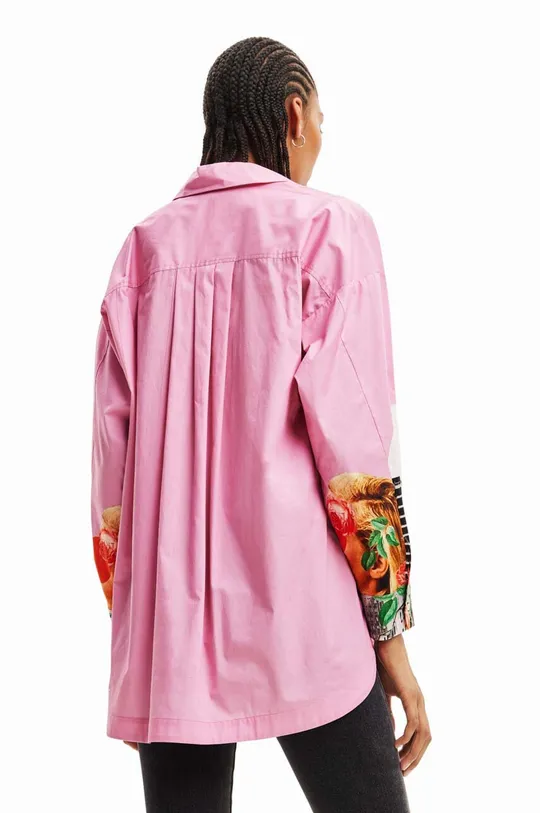 Βαμβακερό πουκάμισο Desigual ροζ