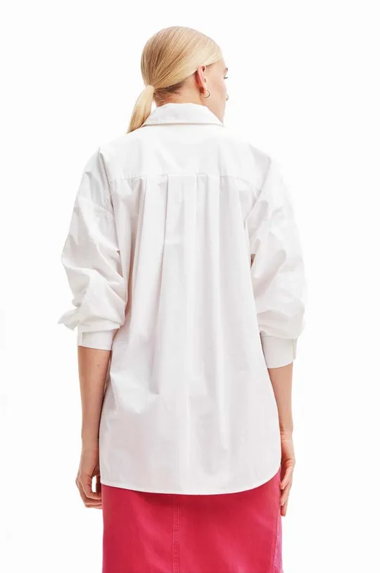Košulja s dodatkom lana Desigual bijela
