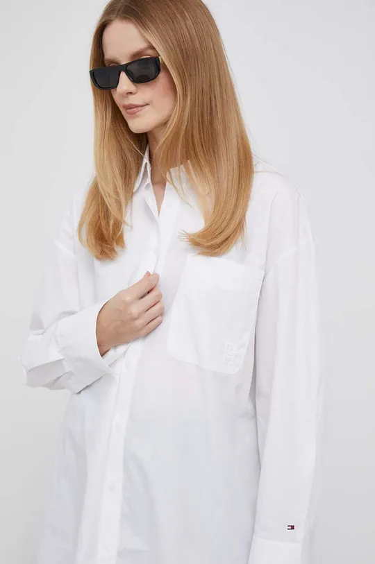 biela Bavlnená košeľa Tommy Hilfiger