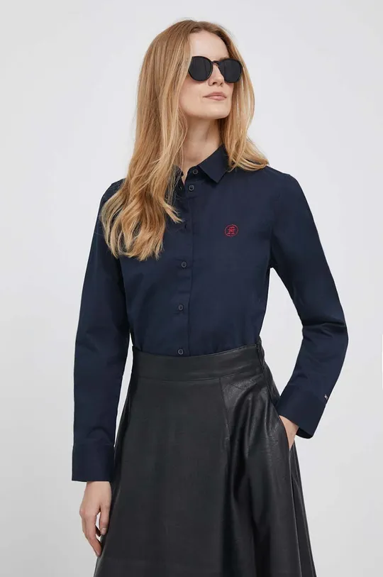 σκούρο μπλε Βαμβακερό πουκάμισο Tommy Hilfiger Γυναικεία