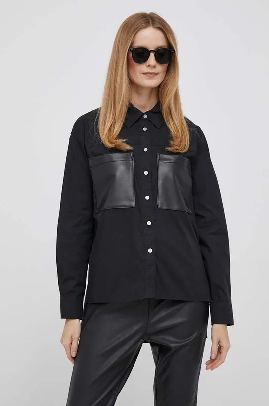 μαύρο Βαμβακερό πουκάμισο DKNY Γυναικεία