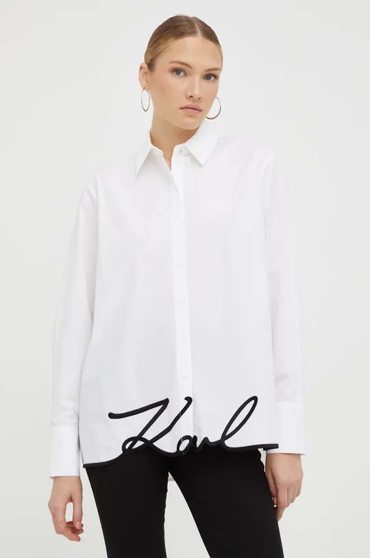 fehér Karl Lagerfeld pamut ing Női