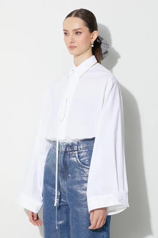 λευκό Βαμβακερό πουκάμισο MM6 Maison Margiela Long-Sleeved Shirt