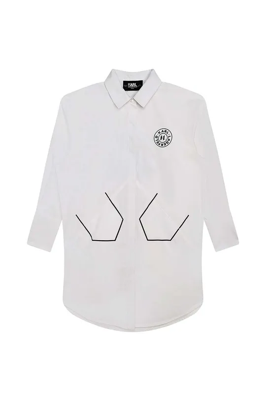 Otroška bombažna srajca Karl Lagerfeld bela