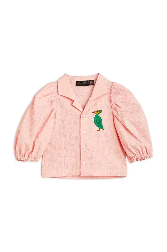 Παιδικό βαμβακερό πουκάμισο Mini Rodini ροζ
