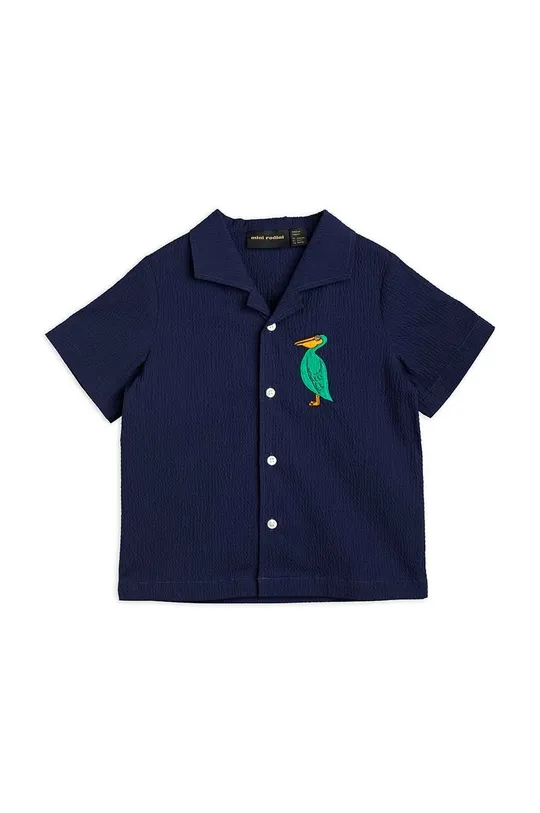 Детская хлопковая рубашка Mini Rodini тёмно-синий