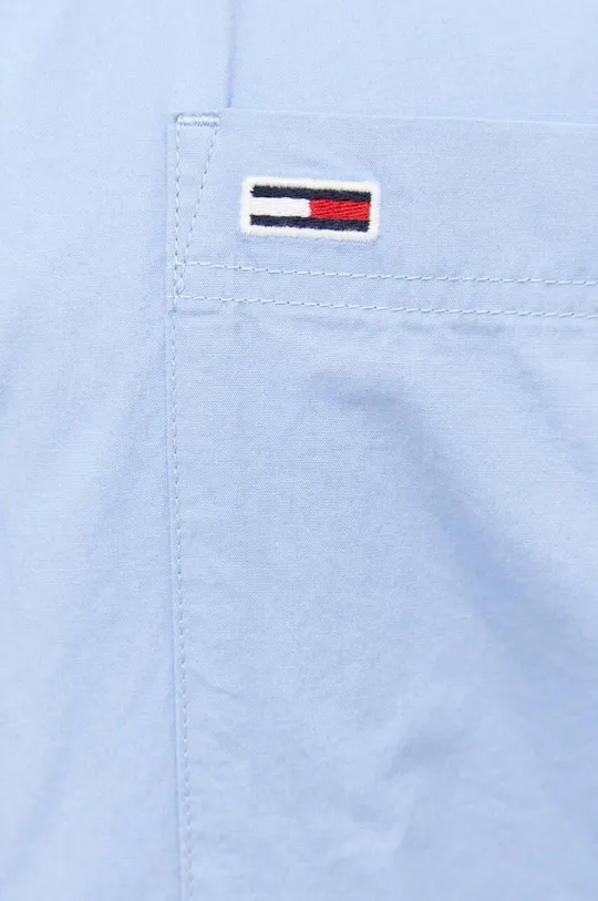 Хлопковая рубашка Tommy Jeans голубой