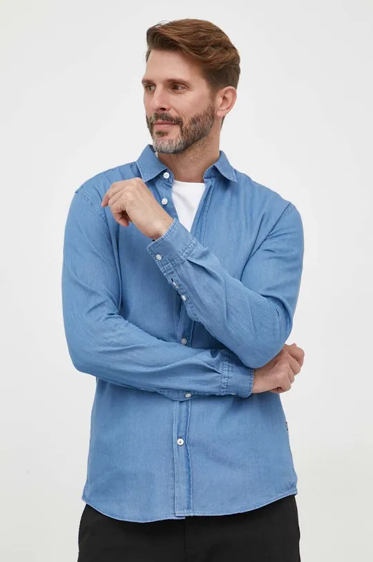 blu BOSS camicia in cotone Uomo