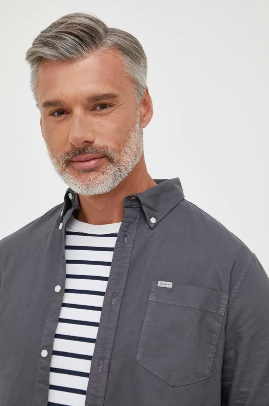 sivá Bavlnená košeľa Pepe Jeans