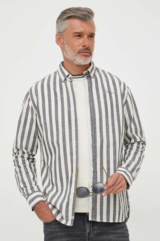 sivá Bavlnená košeľa Pepe Jeans Crivitz Pánsky