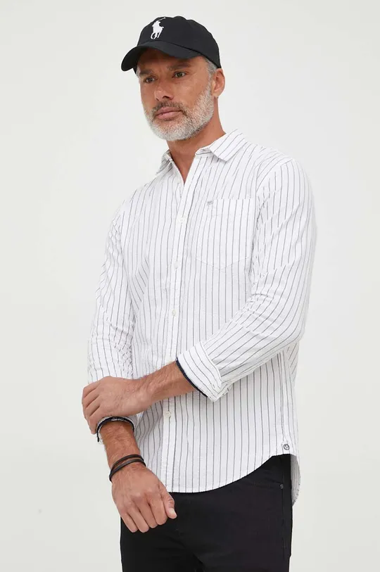 λευκό Βαμβακερό πουκάμισο Pepe Jeans Crovie Ανδρικά