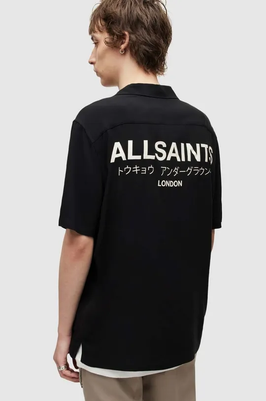 czarny AllSaints koszula UNDERGROUND SS SHIRT