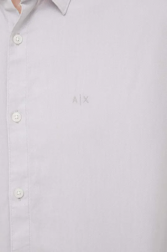 Βαμβακερό πουκάμισο Armani Exchange γκρί