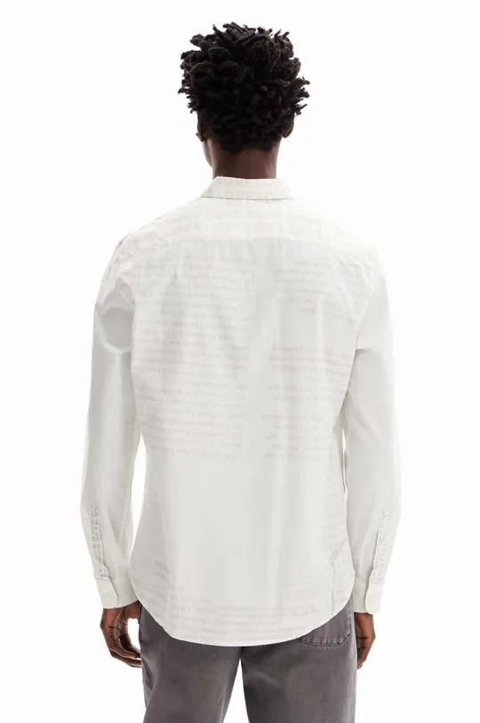Βαμβακερό πουκάμισο Desigual λευκό