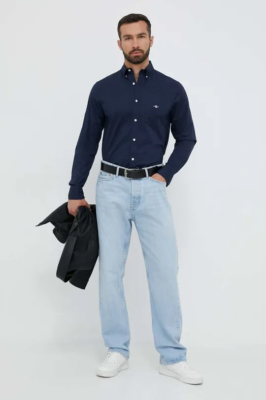 Gant camicia in cotone blu navy