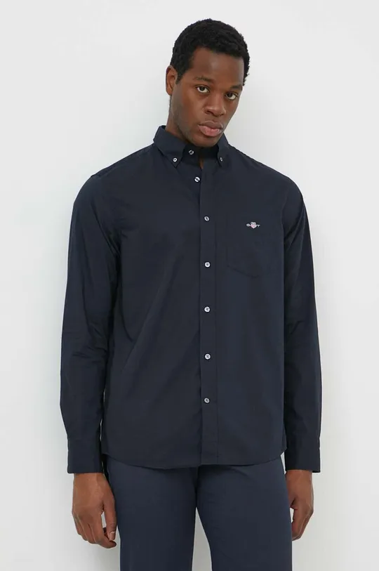 μαύρο Βαμβακερό πουκάμισο Gant Ανδρικά