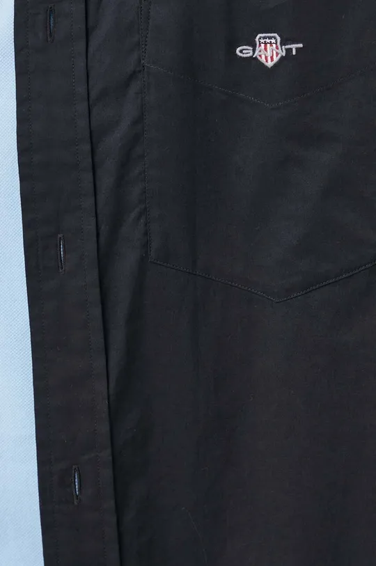 Bavlnená košeľa Gant čierna